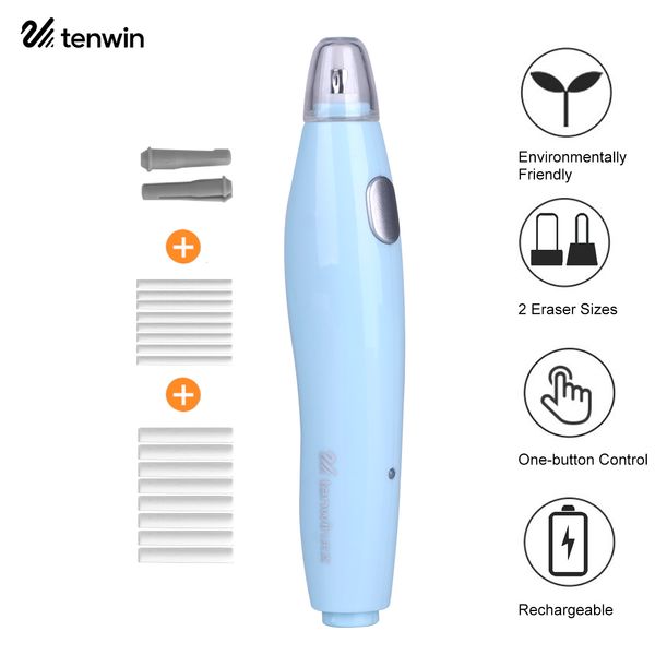 Gommes tenwin Kit électrique avec 16 recharges Crayon rechargeable Contrôle à un bouton Cadeau Fournitures de papeterie 221118