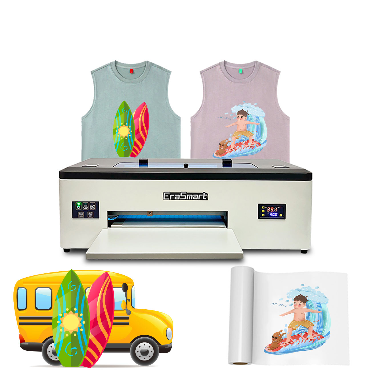 Erasmart-impresora A3 directa a película, máquina de impresión de camisetas DTF, transferencia de calor, impresora de película Pet para pequeñas empresas
