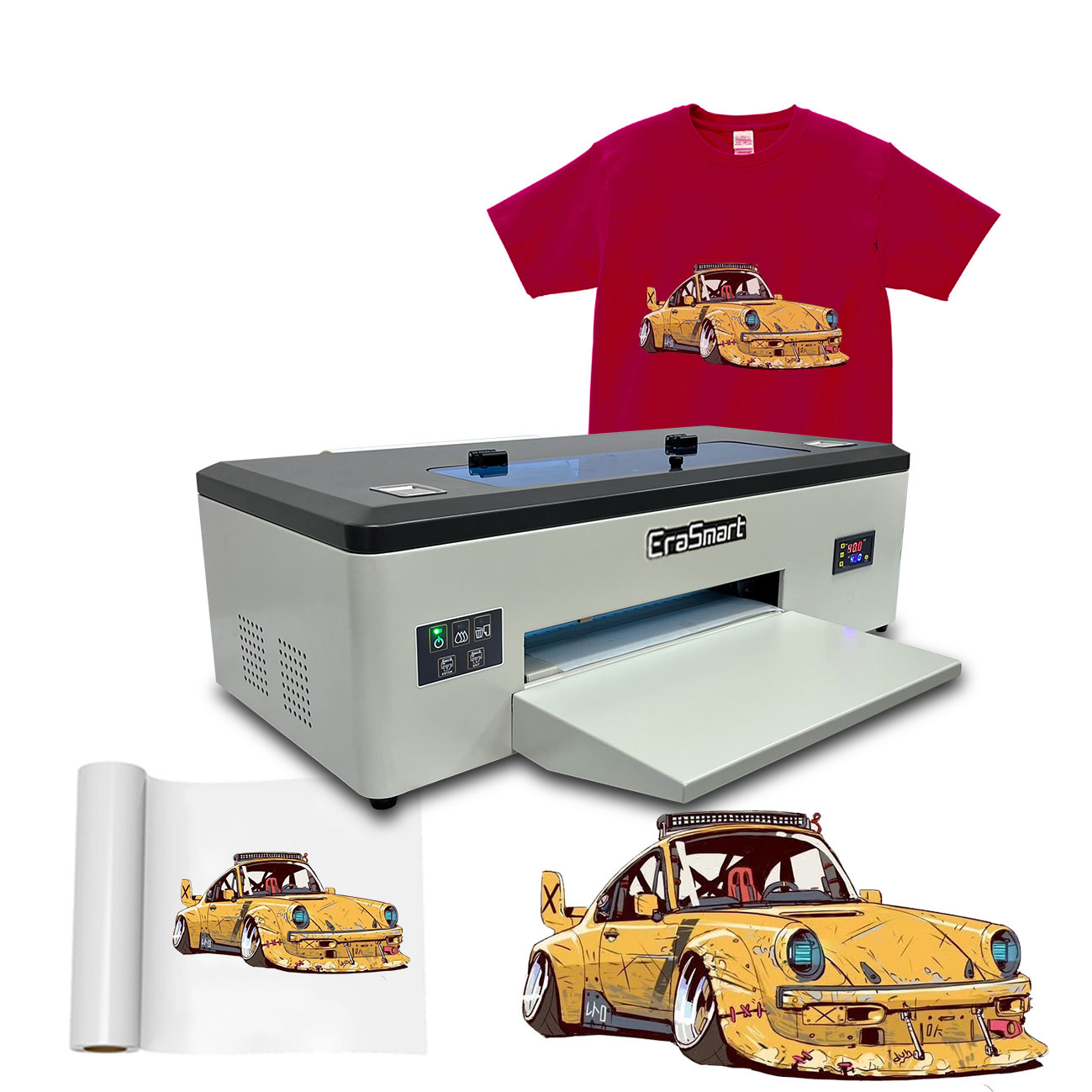 Erasmart En Yeni Sıcak Satış A3 DTF L1800 1390 Kumaş Baskı için Rulo Pet Film Tişört Yazıcısı için Baş Rulo