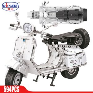 ERBO 402 Uds ciudad de alta tecnología Pedal motocicleta modelo de motocicleta bloques de construcción DIY locomotora ladrillos juguetes regalos para niños