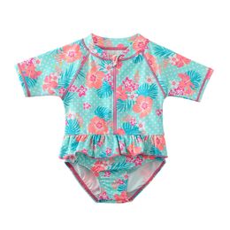 Ere zwempak Kid's Girls 'Swimwear 3-24 Months Summer Cute Baby Sunsuit Korte mouwen Infant Zwempak 220426