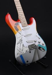 Ericclapton Crash Rainbow Crashocaster sur la guitare électrique arc-en-ciel boutique personnalisée travail à main peint Strat China Guitars6721383
