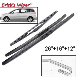 Juego de escobillas limpiaparabrisas delanteras y traseras de Erick para Mazda 5 Premacy MK2 MK3 MPV 2005-2017 parabrisas 26 "16" 12"