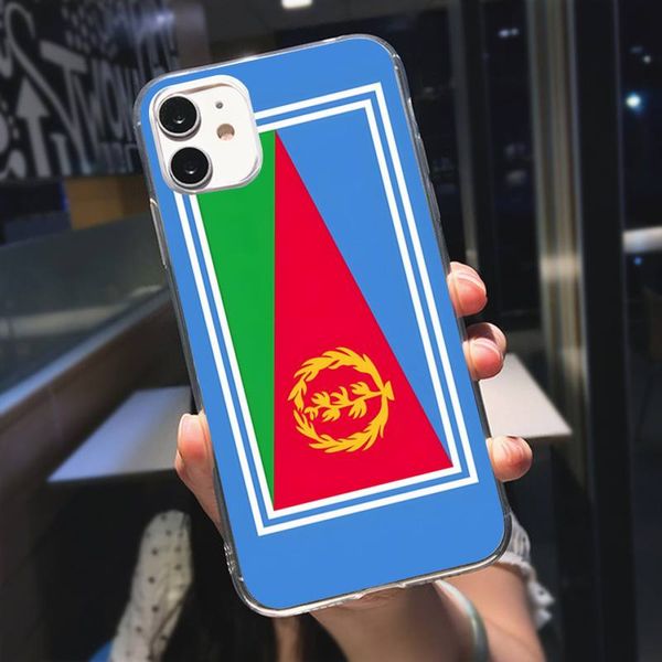 Case de teléfono de la bandera de Eritrea Transparente para iPhone 13Pro 13 12 11 Pro Max Mini XS X XR SE2020 6 6S 8 7 Plus Cover