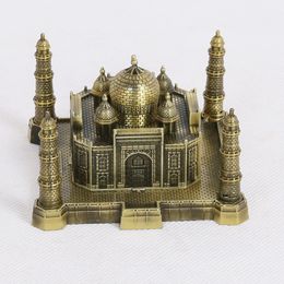 Ermakova Métal Taj Mahal Figurine Statue World Famous Landmark Building Modèle Bureau Bureau Décoration Souvenir Cadeau 201201