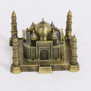 ERMAKOVA Metal Taj Mahal estatuilla estatua mundialmente famosa edificio modelo Oficina escritorio decoración recuerdo regalo 210318