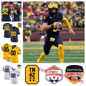 Ernest Hausmann Michigan camiseta de fútbol Karsen Barnhart Greg Crippen Colston Loveland Jaylen Harrell Kody Jones Kechaun Bennett Ryan Hayes Roman Wilson