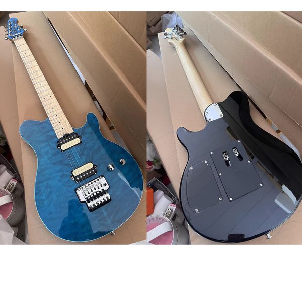 Ernie Ball Music Axis Guitarra Electric Translucent Azul Top Double Shake Vibrato System Professional Guitarra