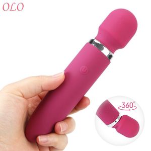 Erotische 8 Modi Toverstaf Vibrators Tepel Clitoris Stimulator USB Oplaadbare Dildo Vrouwelijke Masturbator sexy Speelgoed Voor Vrouwen