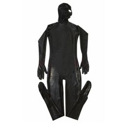 Leotardo erótico Gay hombres Sexy fetiche látex club nocturno Catsuit PVC disfraces prisionero Cosplay Body Suit negro cuero jumpsuit2164