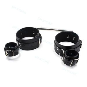 Bondage Erotic Roleplay Easy Access Muslo Spreader Bar Cuff con muñequeras #T89.