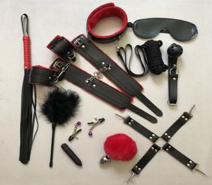 Jouets sexuels érotiques pour femme Bdsm Bondage ensemble collier pinces à tétons fouet godemichet anal jouets porno érotiques menottes sexe jeux pour adultes Y2011184396170