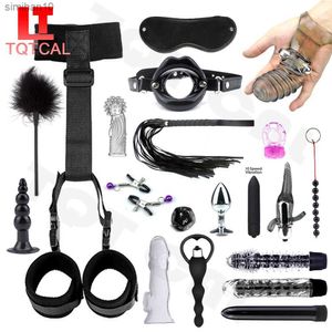 Erotische Speeltjes Voor Vrouwen BDSM Bondage Set Hoofdsteunen Handen Hals Kraag Zweep Vibrator Voor Volwassen Speelgoed Slave Sex accessoires L230518