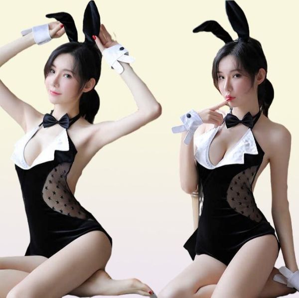 Disfraz de rol de anime de lencería de cosplay erótico para mujeres lindo kawaii bunny girl traje de terciopelo travieso