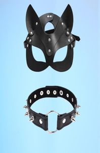 Erótica sexy de cuero de cuero cosplay gato mujeres bdsm fetish halloween mascarada pelota de mascaras de elegante accesorios de juguetes sexuales sets5113502