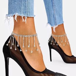 Erotische sexy sprankelende glans Elegante nieuwe hangerse Tassel Foot Chain Fashion Fashion Party Accessoires Anklet