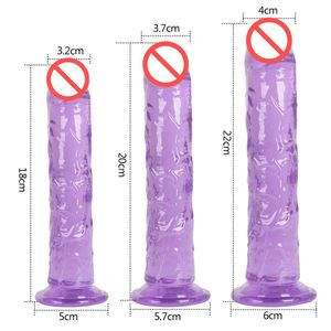 Erotische Soft Jelly Dildo Anale Butt Plug Realistische Penis Sterke Zuignap Dick Speelgoed voor Volwassen G-Spot Orgasm Speeltjes voor Vrouw J1737