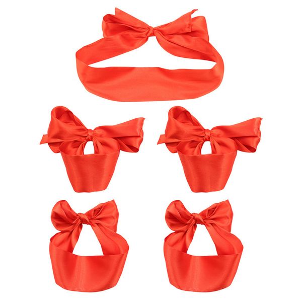 Juguetes eróticos para mujeres SM Slave BDSM sexy Game Red Tinted Cloth Eye Mask con esposas Fetish Kinky Couples Chastity