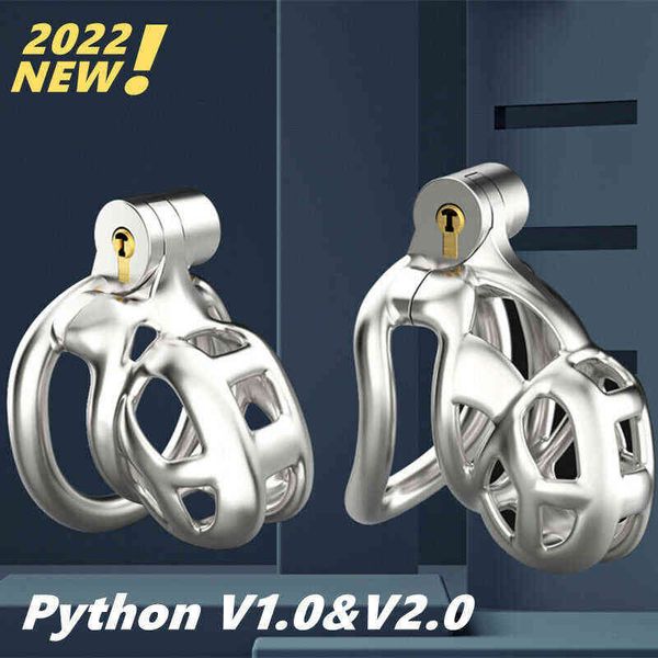 Erotica Juguetes para adultos 316 Acero inoxidable Python V1.0 V2.0 3D Rooster Mamba Cage Pene Anillo Hombre Serpiente Anillos para el pene Dispositivo de castidad Juguetes sexuales Sex Shop 220507