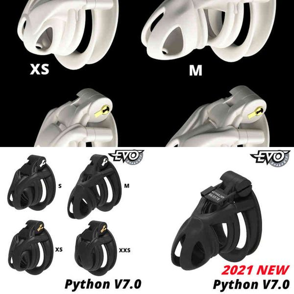 Erotica Jouets pour adultes CHASTE BIRD 2021 Nouveau Python V7.0 3D EVO Cage Mamba Dispositif de chasteté masculine Double-Arc Cuff Anneau de pénis Cobra Cock Adult Sex Toys 220507