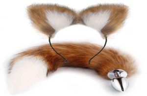 Jouets anaux érotiques en peluche queue d'animal en métal godemichet anal oreilles de chat bandeau accessoires de cheveux pour femmes Cosplay accessoires de mascarade adulte Bu6663995