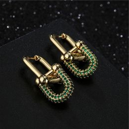 boucles d'oreilles 18 carats à or d'or avec boucles d'oreilles en pierre Boucles d'oreilles de pote de créateurs pour femme Erings Studs Luxury 4 feuilles Couver Hoops Bijoux Studs Hoops 4 styles Cadeaux Ensembles