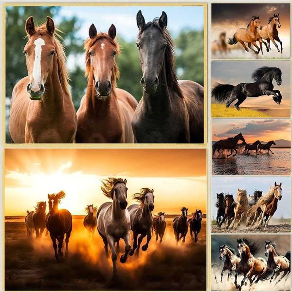 ers beaux chevaux aquarelle affiches affiches des images d'art mural animal pour décoration de maison moderne dans les salons et salons J240505