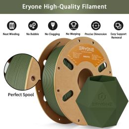 Eryone Matte PLA Filament 1kg Spool 1,75 mm 1,45 Dichtheid (G/CM3) Matte PLA Filament voor FDM 3D -printer Snelle gratis verzending