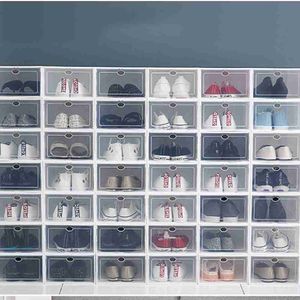 es Bins japonais minimaliste Transparent anti-poussière et Anti-oxydation tiroir boîte à chaussures organisateur de stockage W0428