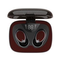 Pantalla ES02 TWS Bluetooth auriculares sin hilos del auricular LED 5.0 ​​Auriculares con micrófono de sonido HI-FI auriculares estéreo con Box