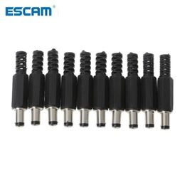 ESCAM 10 Pcs 5.5x2.5mm 5.5x2.1mm Male DC In-Line Plug Socket Jack Connector Adapter Plastic Cover