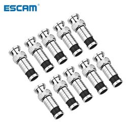 ESCAM 10 stks/partij beveiligingssysteem BNC Connector Compressie Connector Jack voor Coaxiale RG59 Kabel CCTV Camera Accessoires