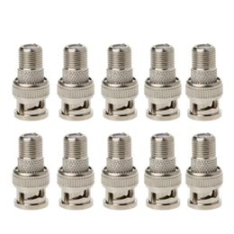 ESCAM 10pcs/Establecer un tapón masculino BNC a F Adaptador de conector coaxial femenino para la cámara CCTV