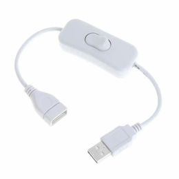 ESCAM 28 cm USB -kabel met schakelkabelverlenging schakelaar voor USB -lamp USB -ventilator voedingslijn Duurzame Hot Sale Adapter voor USB -lampverlenging