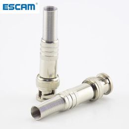 ESCAM BNC Conector Jack Coaxial RG59 Twist Spring Adaptador Twist-On BNC Cámara masculina Accesorios CCTV Sistema de vigilancia de vigilancia