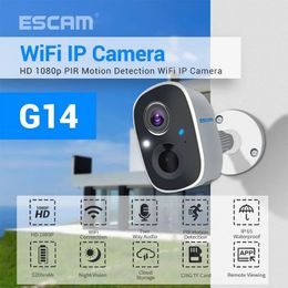 ESCAM G14 1080P H.265 WiFi IP Camera Full HD AI Herkenning Oplaadbare batterij Pir Alarmwolkopslag Elektronisch
