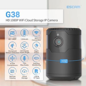 ESCAM G38 Wifi IP Camera HD 1080p Cámara inalámbrica inalámbrica Vision NightVision Detection Audio Motion Monitor V380 Pro