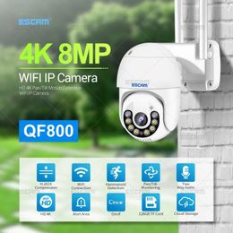 ESCAM QF800 8MP pan/tilt AI humanoïde detectie automatische tracking cloudopslag waterdichte WiFi