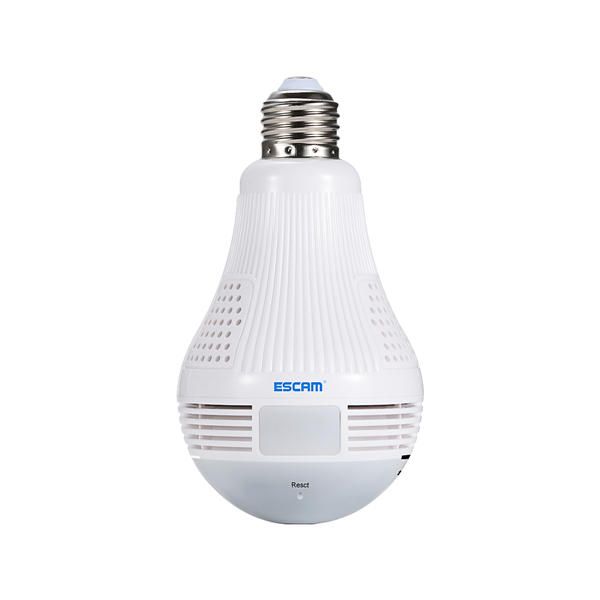 ESCAM QP136 960P ampoule WIFI IP caméra de sécurité 360 degrés panoramique H.264 détection de mouvement intérieure infrarouge