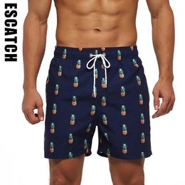 Escattor merk zomerheren shorts mode polyester snel dry bord shorts mannelijke sport gym zwempak surf zwembroek voor man 240411