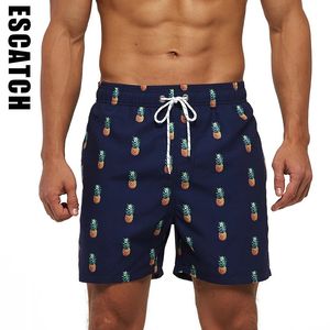 Escatch marque Summer Mens shorts mode polyester rapide de planche sèche shorts de salle de bain de sport masculin de gym