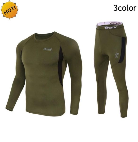 Esdy Brand Outdoor Winter Thermal Mens Underwear Tactical Fleece Warm Clothes Pullover Long Manchet Military Military Strying Corsets M1624290