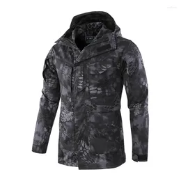 ESDY Outdoorjassen Sport Softshell Tactische jassets Heren Camouflage Jachtkleding Militaire jassen voor kamperen Wandelen met capuchon