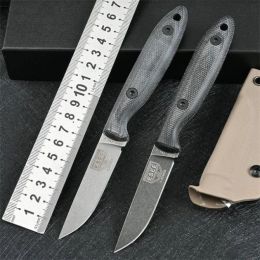 ESEE-DC53 Couteaux militaires de combat Stonewash, poignées en lin, couteau à lame fixe, couteau de chasse tactique d'auto-défense de camping pour couteau de collection 3300 535 533 550