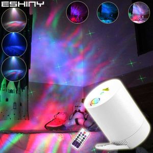 Eshiny Laser RGB LED Galaxy Aurora Night Light For Kids Big Stars Sky Projector USB Nebula slaapkamer naast Lamp Child Gift B205N7 HKD230812