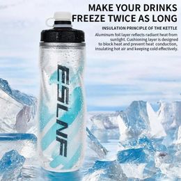 ESLNF Bicycle Water Bottle 600 ml Bouteille de montagne légère pp5 Heat - et l'équipement de cyclisme de sport extérieur protégé par la glace 240412