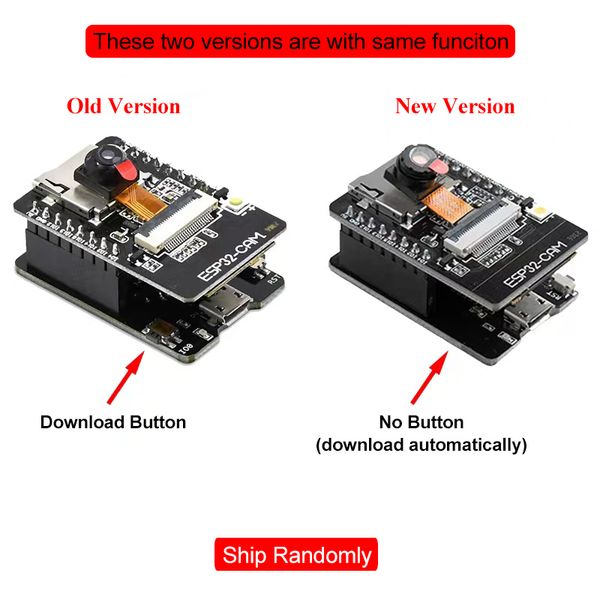 ESP32-CAM WiFi + Bluetooth Módulo de la cámara Módulo de desarrollo de la placa ESP32 con módulo de cámara OV2640 2MP para Arduino