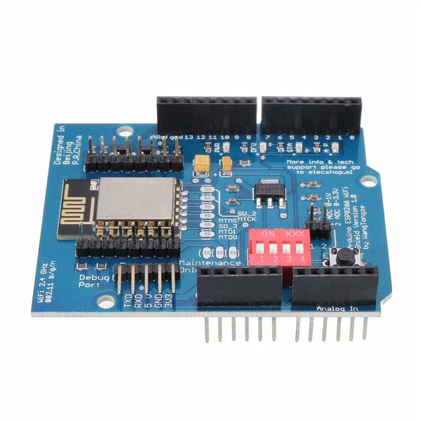 Envío gratuito ESP8266 ESP-12E UART WIFI Placa de desarrollo inalámbrico para Ardino UO R 3 circuitos 70 x 60 x20 mm Módulo de placas