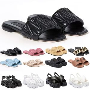 espadrille designer voor dames Sandalen slides slippers miui platform luxe zwart roze dames meisje monolith schuimrubber matelasse nappaleer slides mode