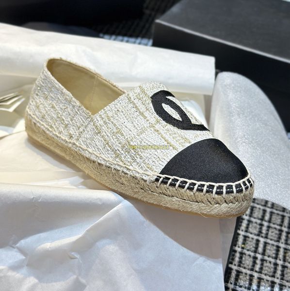 Espadrilles Designer pour femmes Sandales Tissu Toile Denim Cuir Laides Chaussures d'été Mocassins Noir Blanc Beige Appartements Diapositives Sandale Sliders Femme